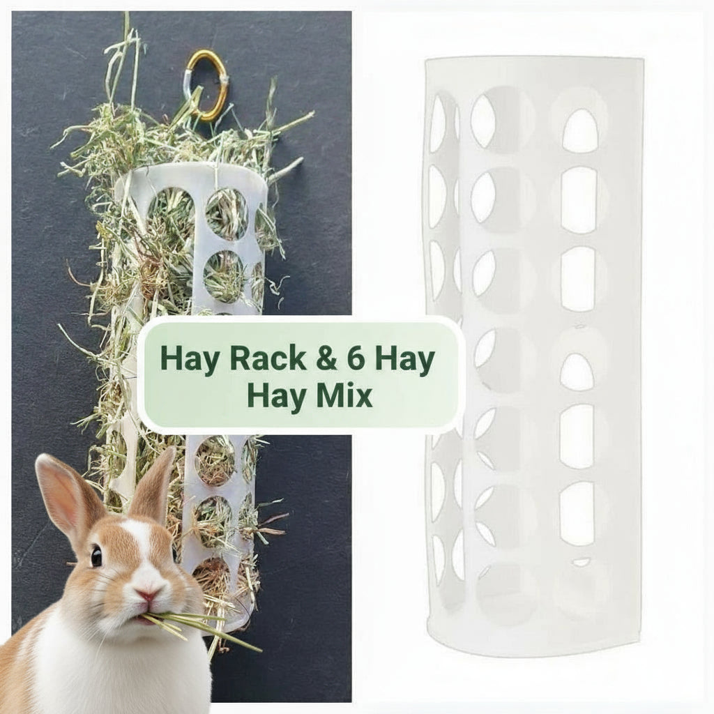 Hay Rack filled with hays and empty white hay rack.